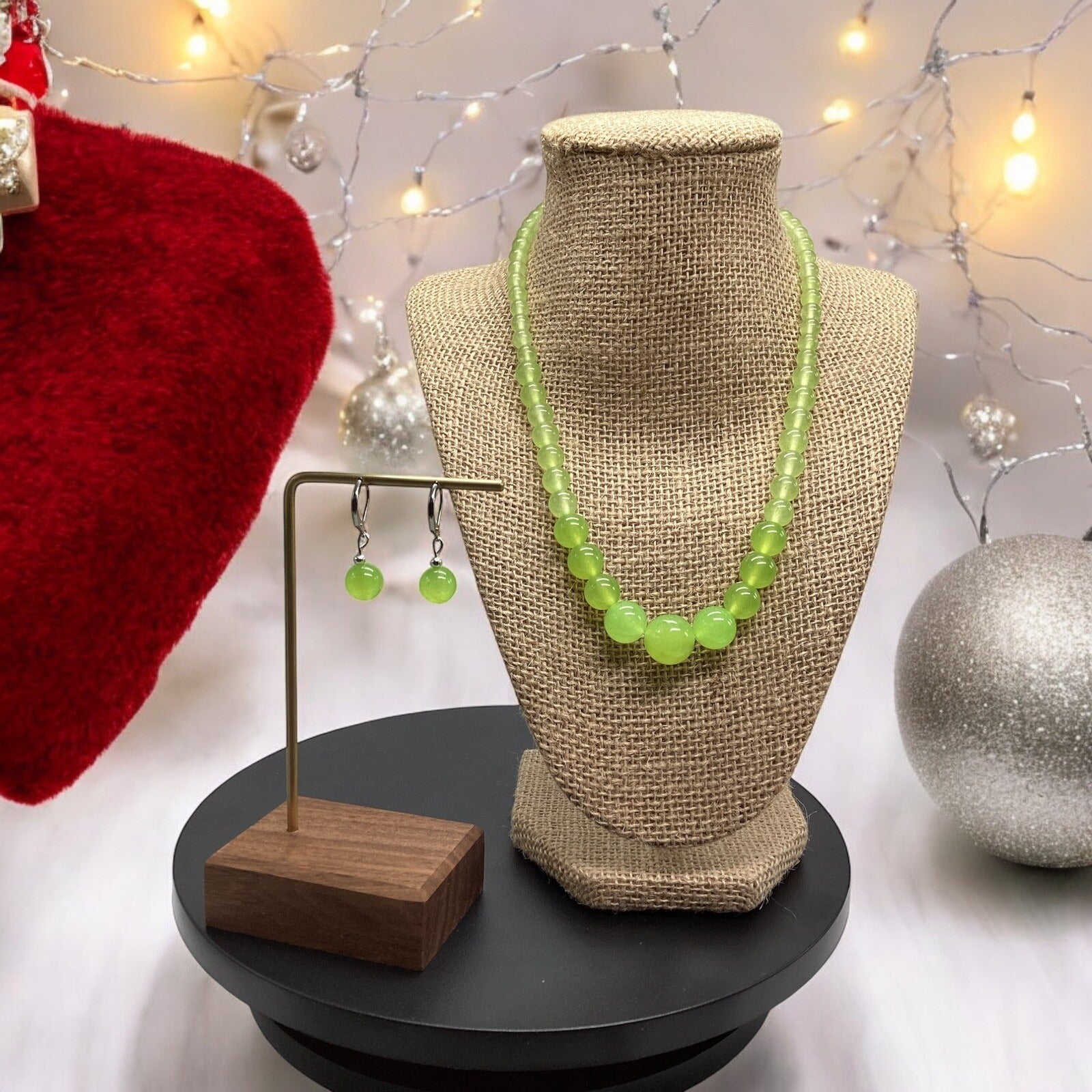 Peridot Silver Plated Beautiful Set. Just Right For A night Out. With Earrings