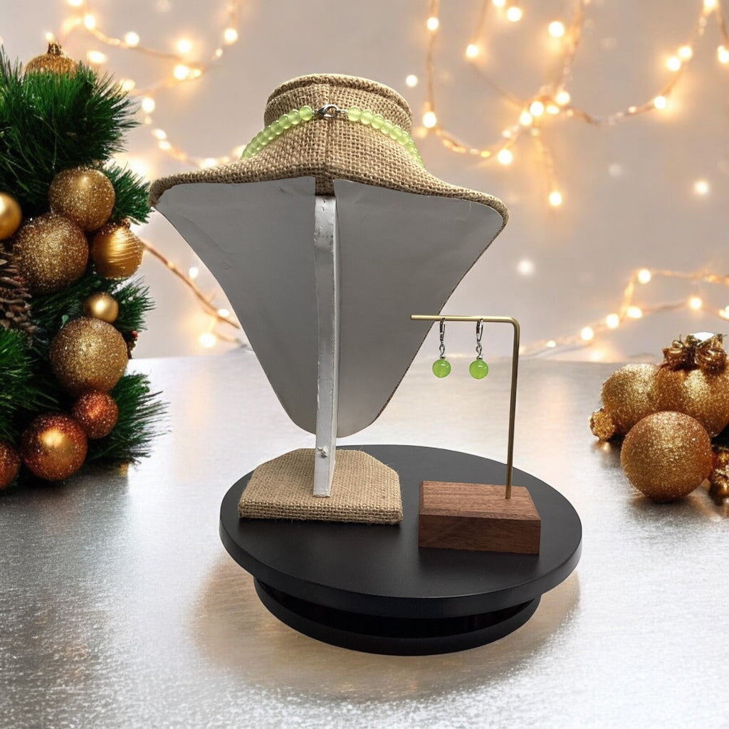 Peridot Silver Plated Beautiful Set. Just Right For A night Out. With Earrings