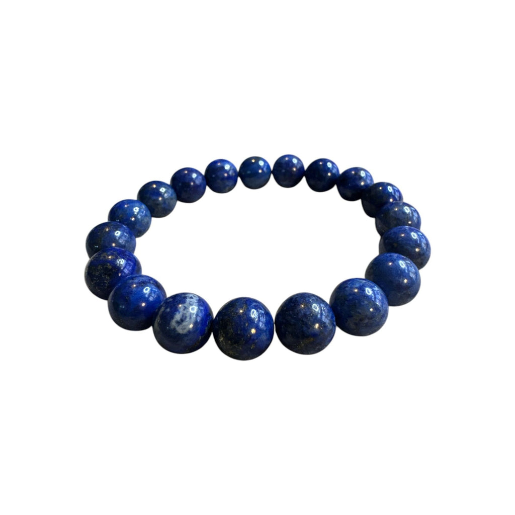 Blue Gemstone Beaded Bracelet & Earrings Set Lapis Style Silver Tone Handmade Look for Women