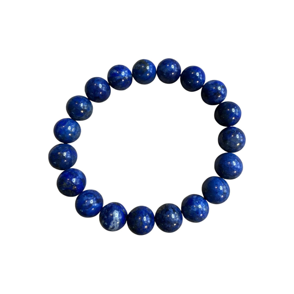 Blue Gemstone Beaded Bracelet & Earrings Set Lapis Style Silver Tone Handmade Look for Women