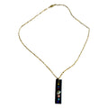 Solar System Pendant Necklace With Gold-Tone Chain Handmade Resin Charm Featuring Planets & Crystals