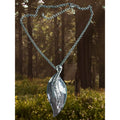 Silver Leaf Pendant Necklace, Engraved Vine Design, Elegant Nature Inspired Jewelry