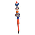 Denver Broncos Beaded Pen With Team Logo Design & Glitter Handle
