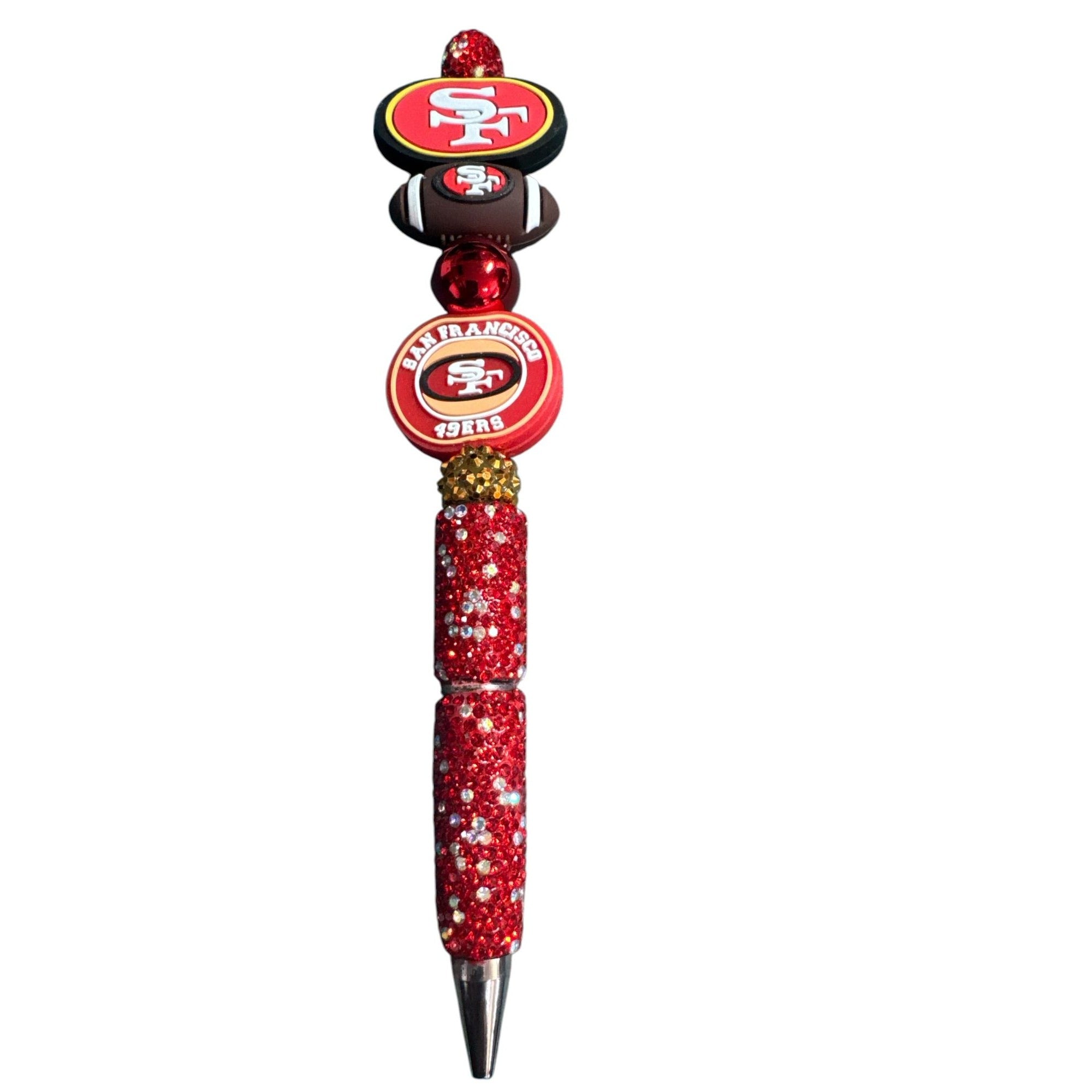 San Francisco 49ers Beaded Glitter Pen With Team Logos & Football Design