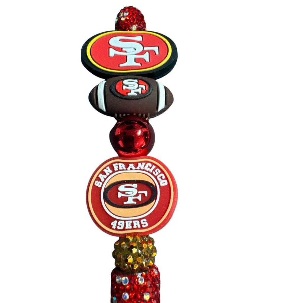 San Francisco 49ers Beaded Glitter Pen With Team Logos & Football Design