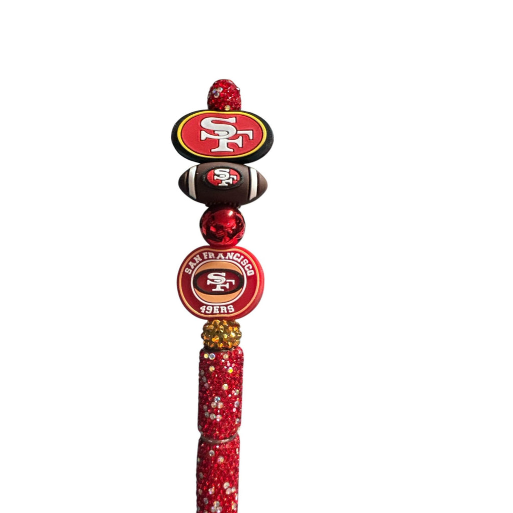 San Francisco 49ers Beaded Glitter Pen With Team Logos & Football Design