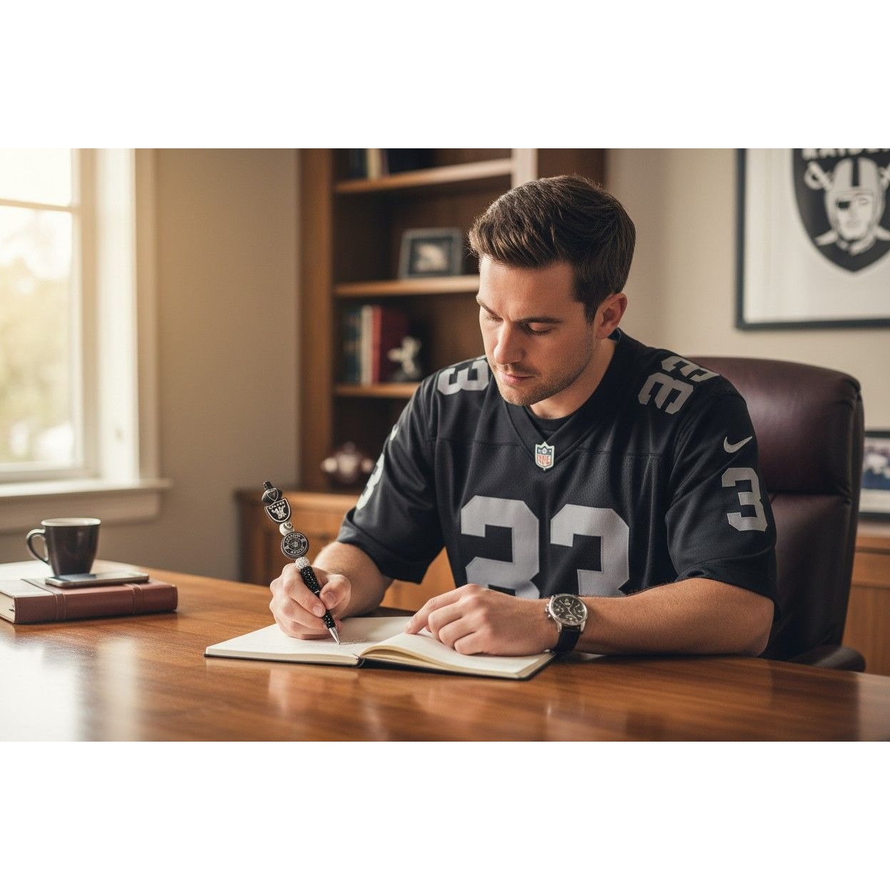 Las Vegas Raiders Bling Pen With Team Logos & Crystals NFL-Themed Writing Tool