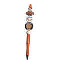 Chicago Bears Themed Ballpoint Pen With Glitter Orange Handle & Team Logos
