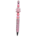 Decorative Pink Beaded Pen With Rhinestones Flower Charm & Glitter Accents Elegant Writing Tool For Journaling & Gifts