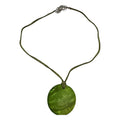 Green Shell Pendant Necklace with Adjustable Cord and Lobster Clasp Closure