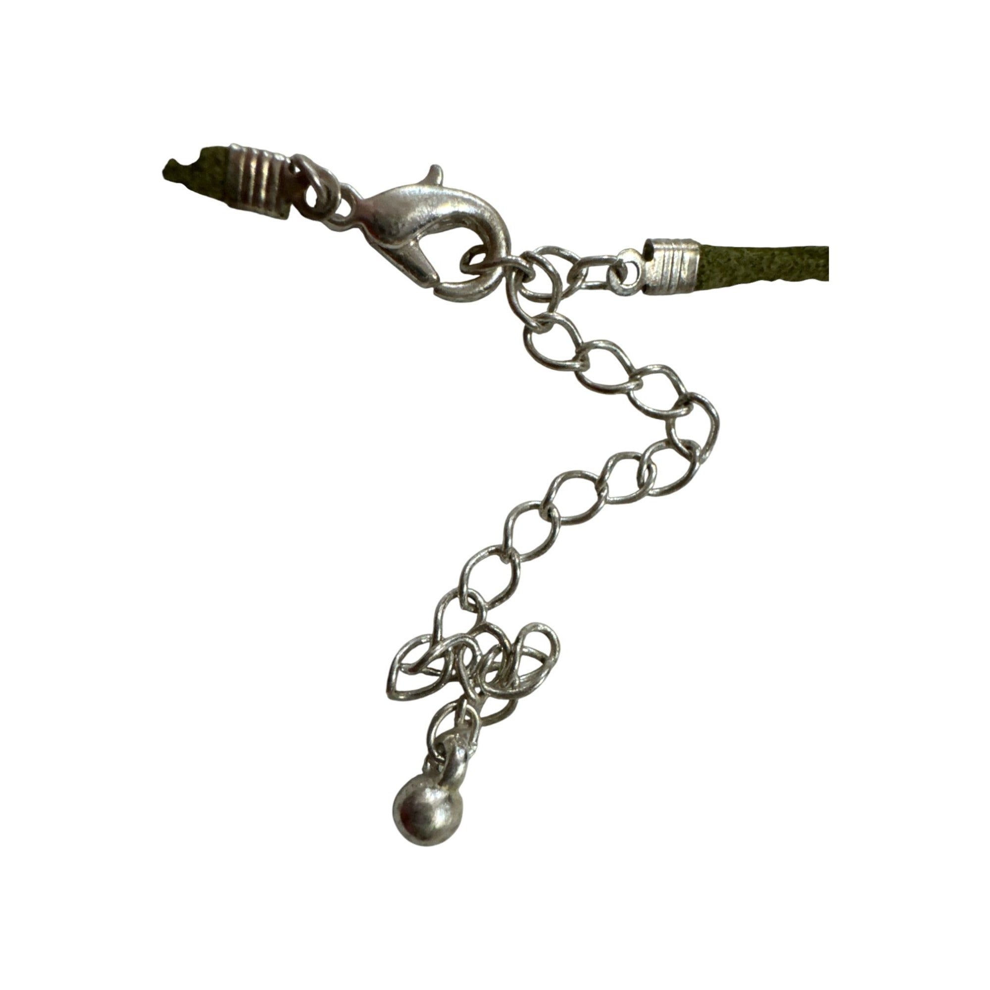 Green Shell Pendant Necklace with Adjustable Cord and Lobster Clasp Closure