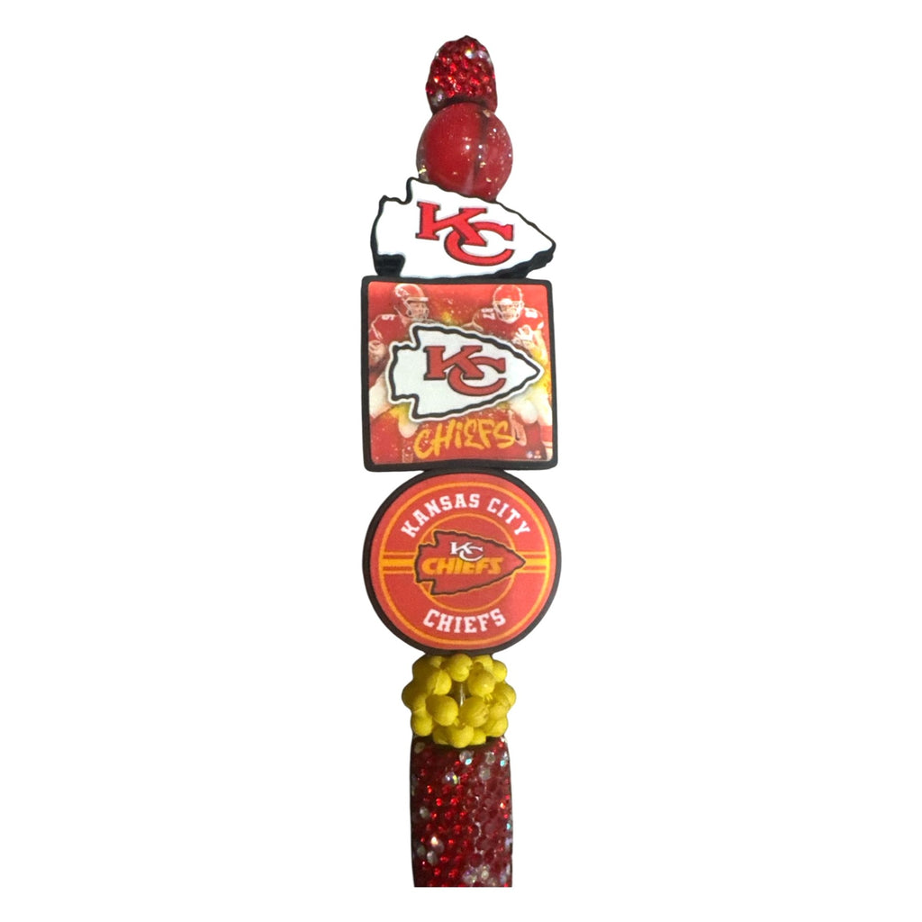 Kansas City Chiefs Beaded Rhinestone Pen - Fun Team Logo Design