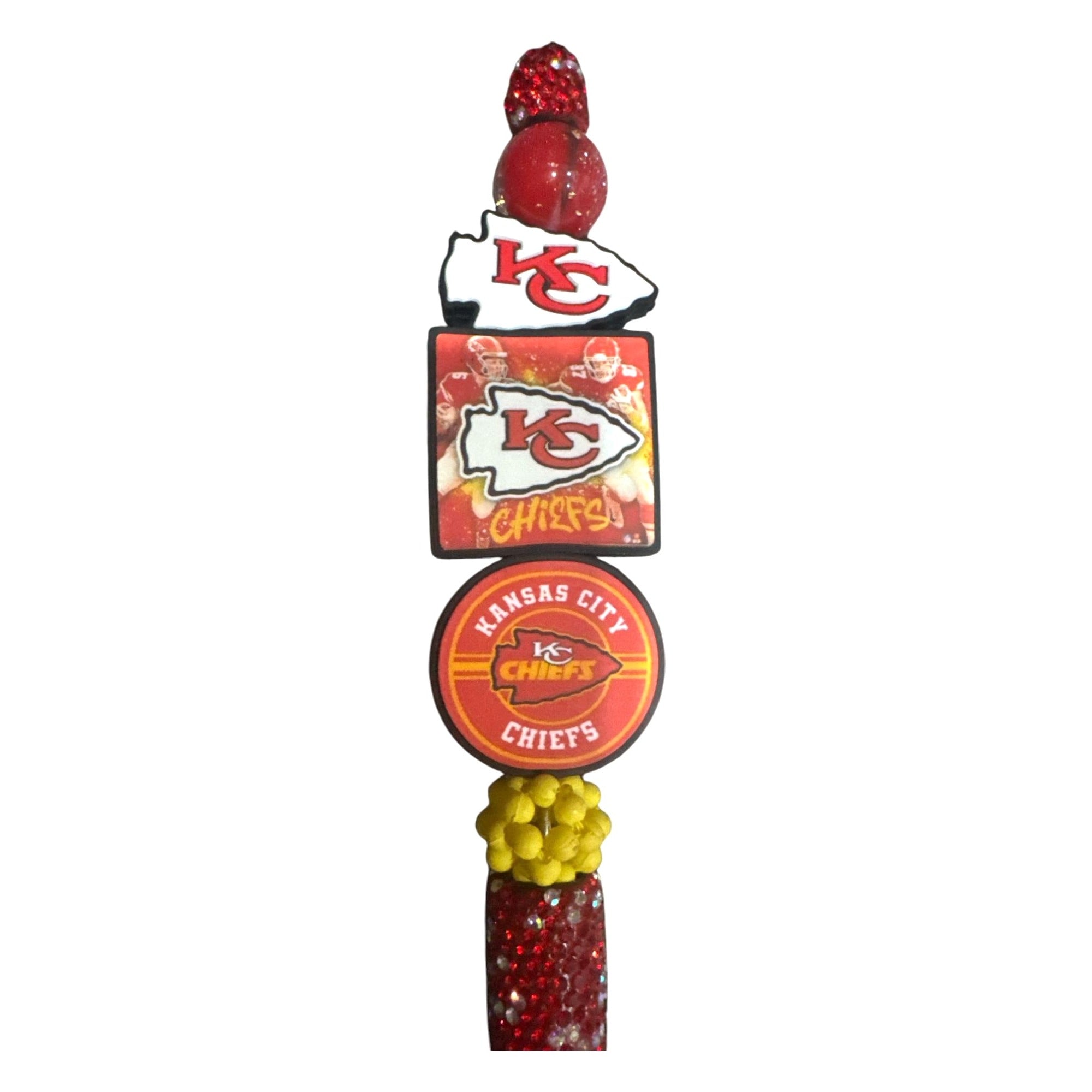 Kansas City Chiefs Beaded Rhinestone Pen - Fun Team Logo Design