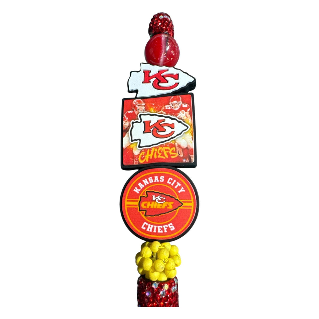 Kansas City Chiefs Beaded Rhinestone Pen - Fun Team Logo Design