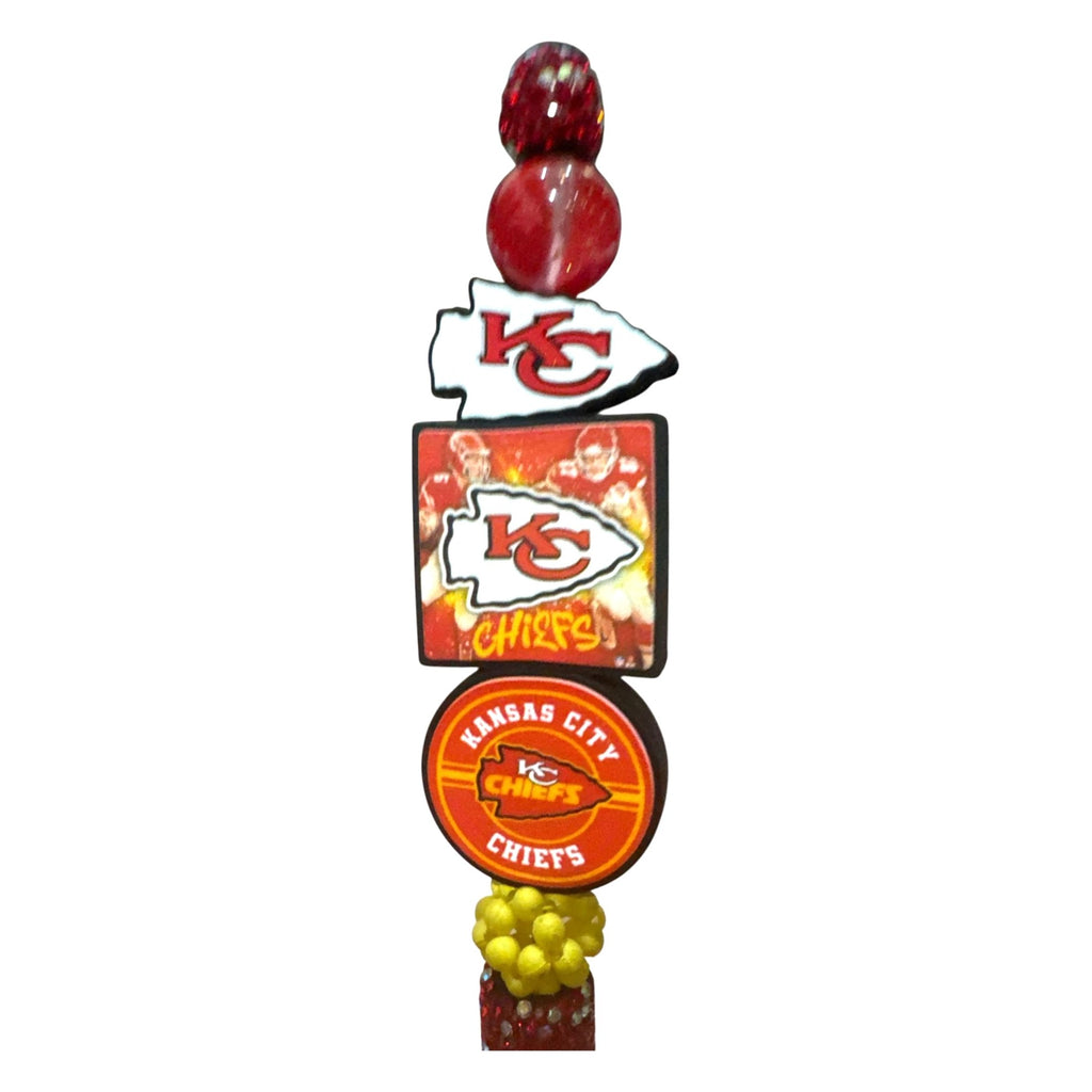 Kansas City Chiefs Beaded Rhinestone Pen - Fun Team Logo Design