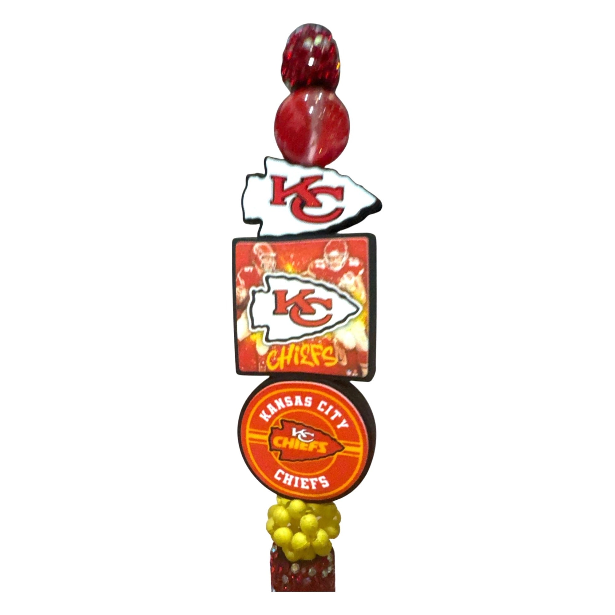 Kansas City Chiefs Beaded Rhinestone Pen - Fun Team Logo Design