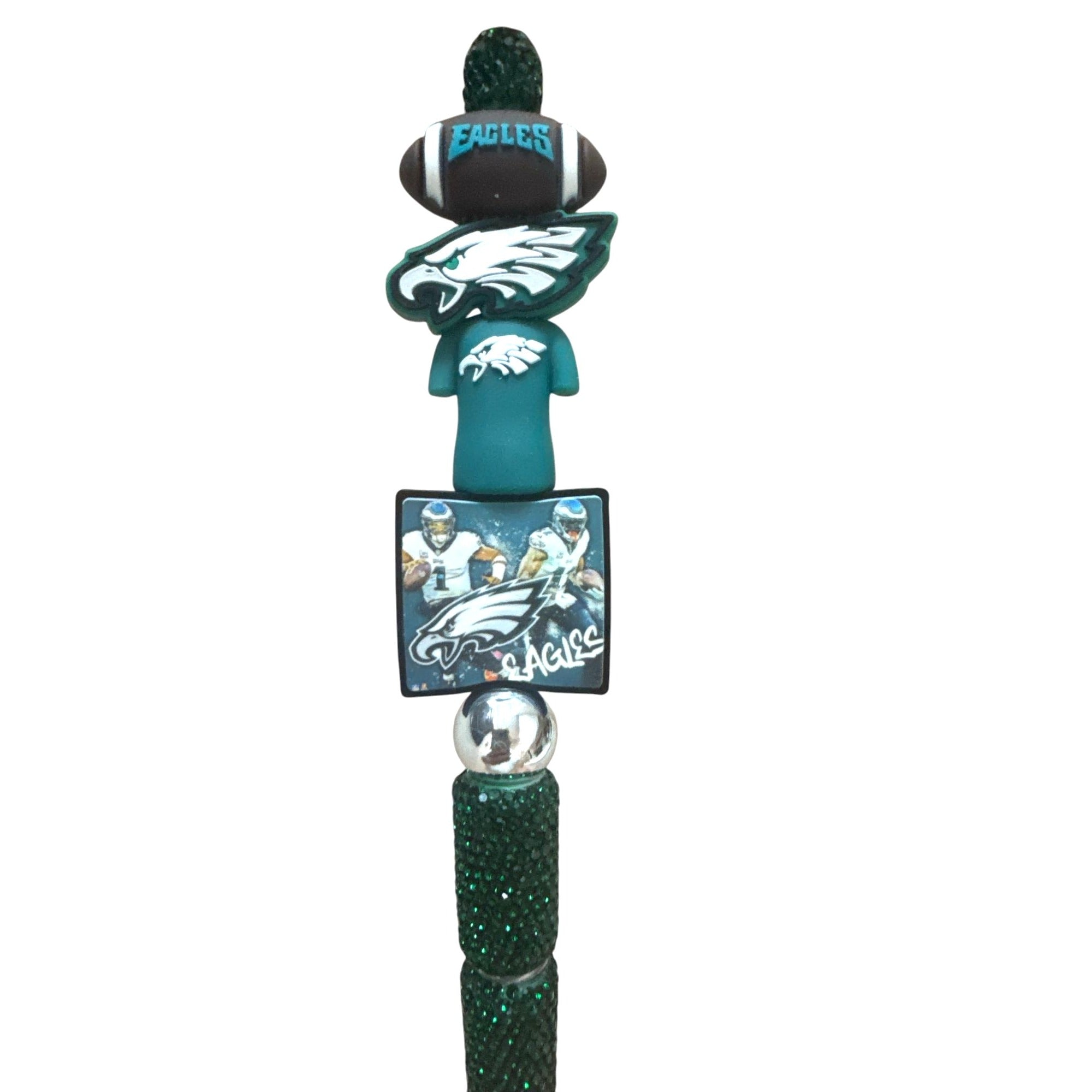 Philadelphia Eagles Glittery Ballpoint Pen With Team Logo & Player Graphics