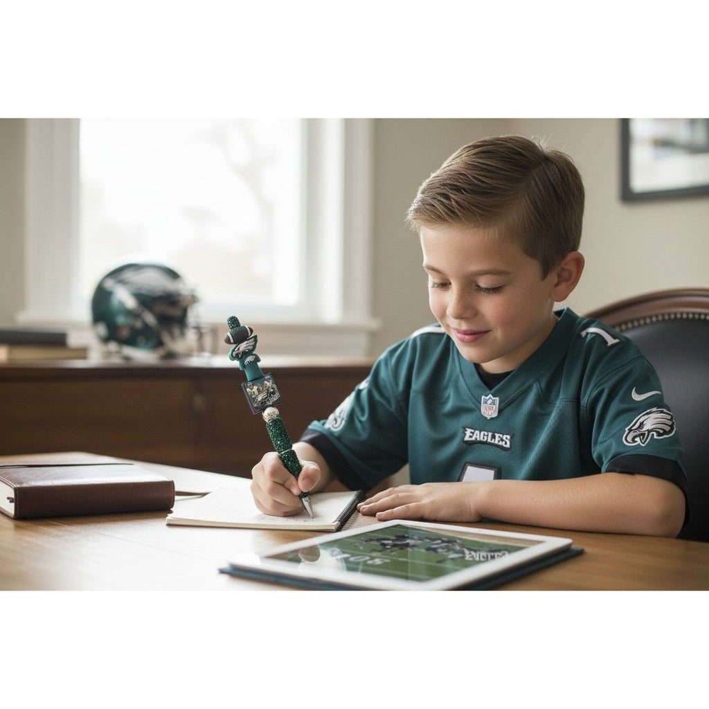 Philadelphia Eagles Glittery Ballpoint Pen With Team Logo & Player Graphics