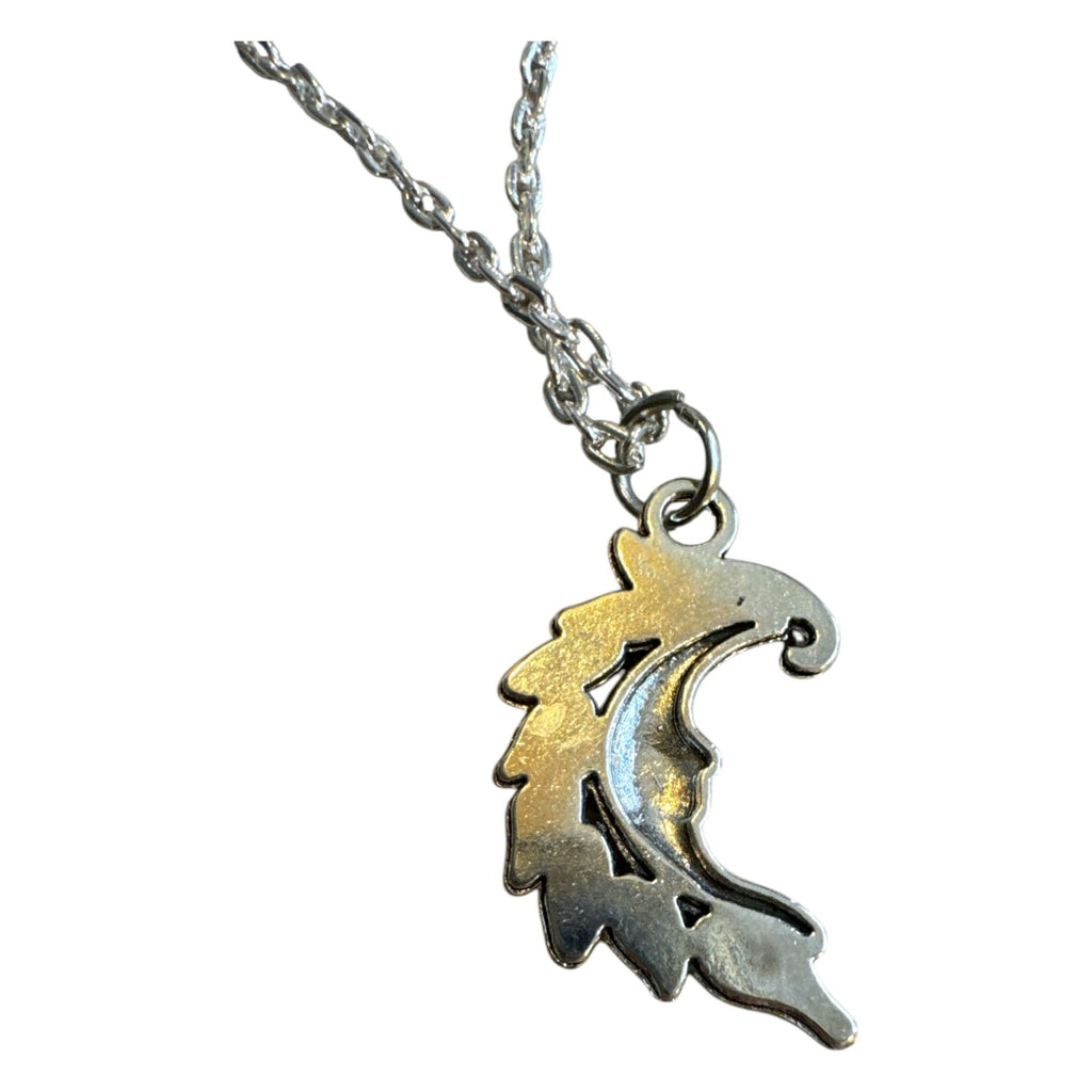 Moon Crescent Pendant Necklace With Intricate Design On Gold-Plated Chain Lobster Clasp Closure