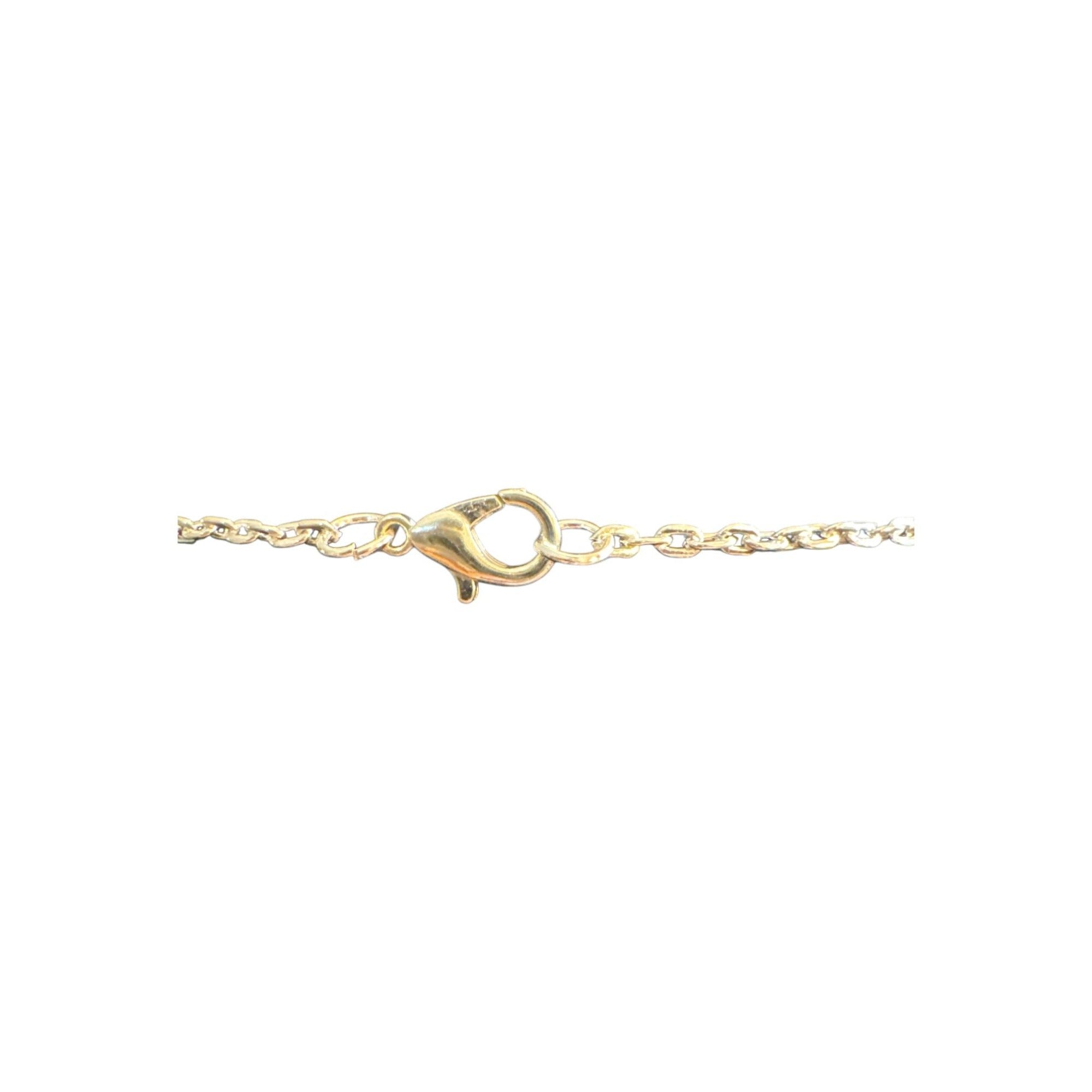 Moon Crescent Pendant Necklace With Intricate Design On Gold-Plated Chain Lobster Clasp Closure