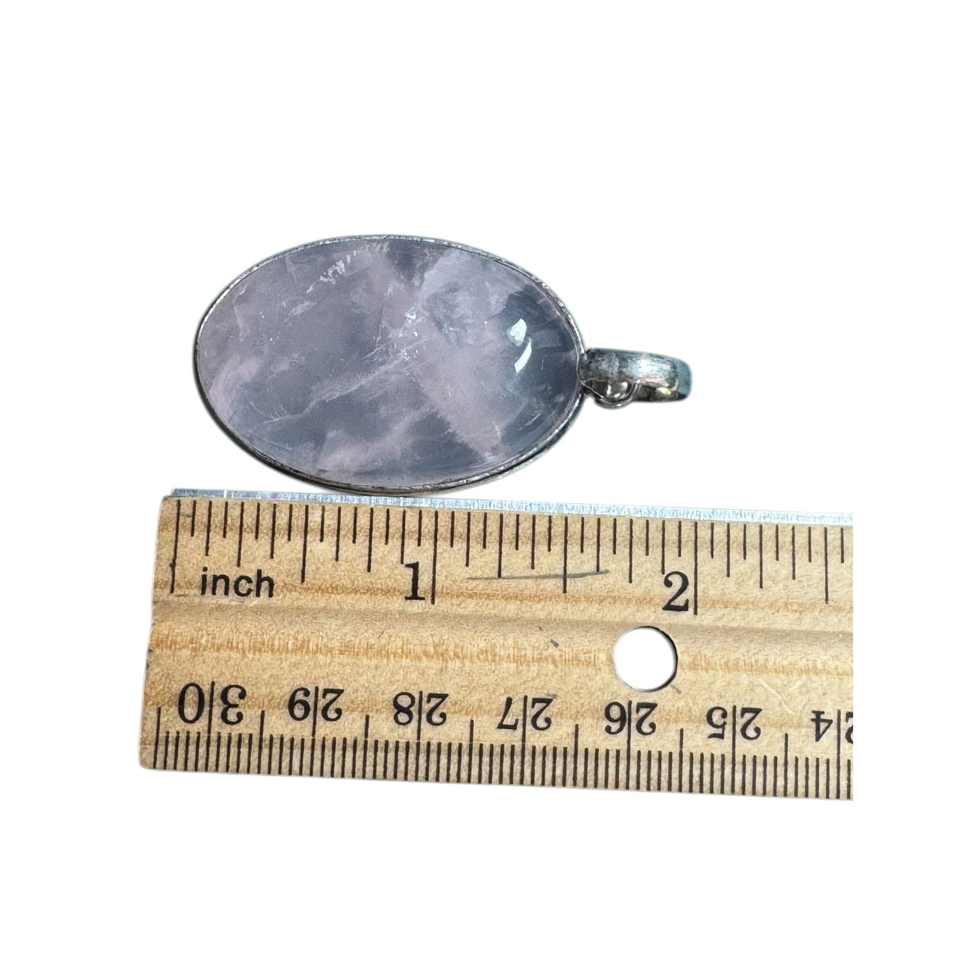 Rose Quartz Oval Pendant With 925 Sterling Silver Setting - 1.5 Inch Elegant Design For Everyday Wear