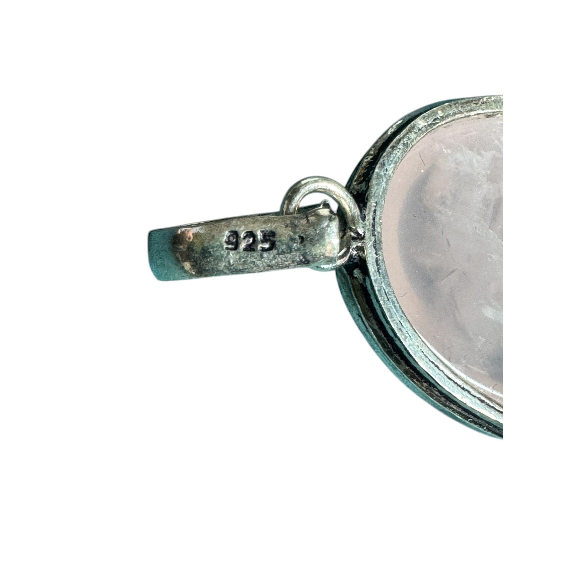Rose Quartz Oval Pendant With 925 Sterling Silver Setting - 1.5 Inch Elegant Design For Everyday Wear