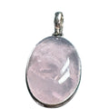 Rose Quartz Oval Pendant With 925 Sterling Silver Setting - 1.5 Inch Elegant Design For Everyday Wear