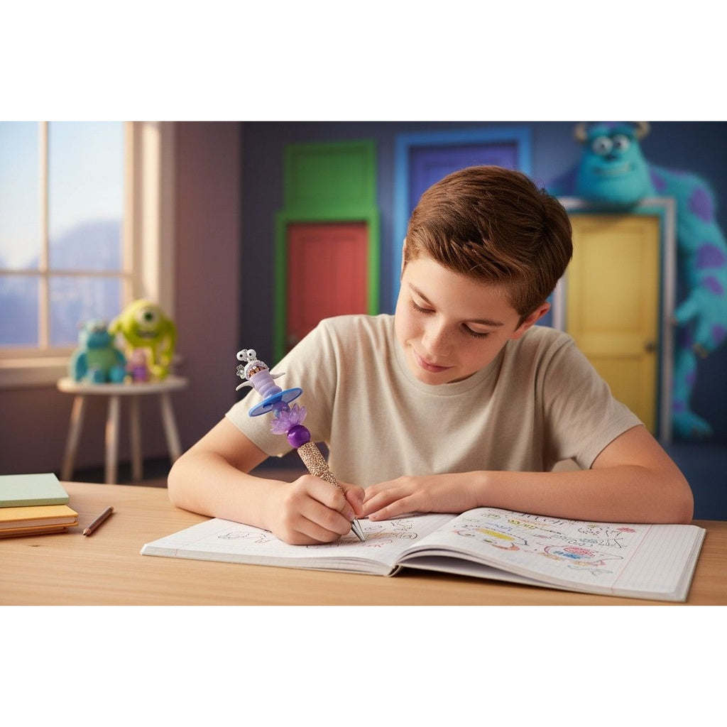 Boo from Monster Inc.-Inspired Decorative Pen with Glitter Handle & 3D Design - Purple & Gold Color