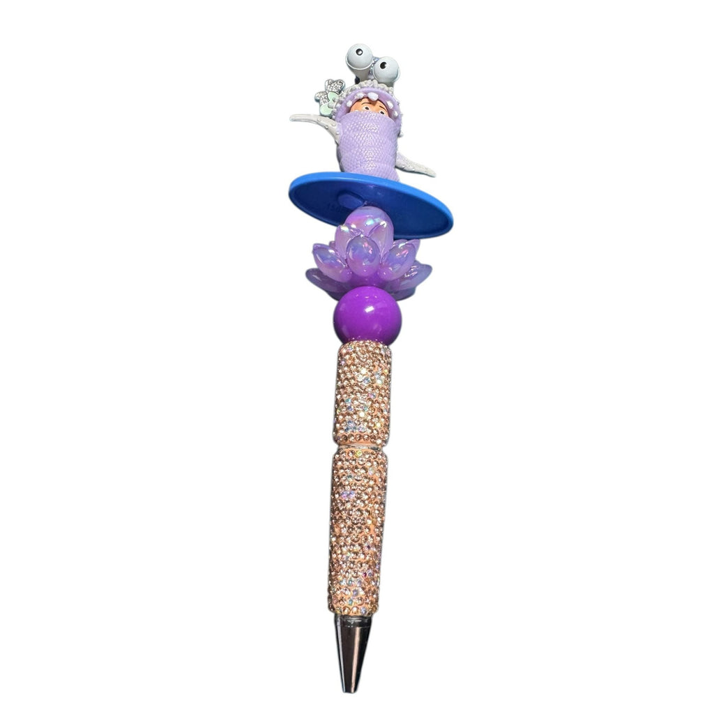 Boo from Monster Inc.-Inspired Decorative Pen with Glitter Handle & 3D Design - Purple & Gold Color