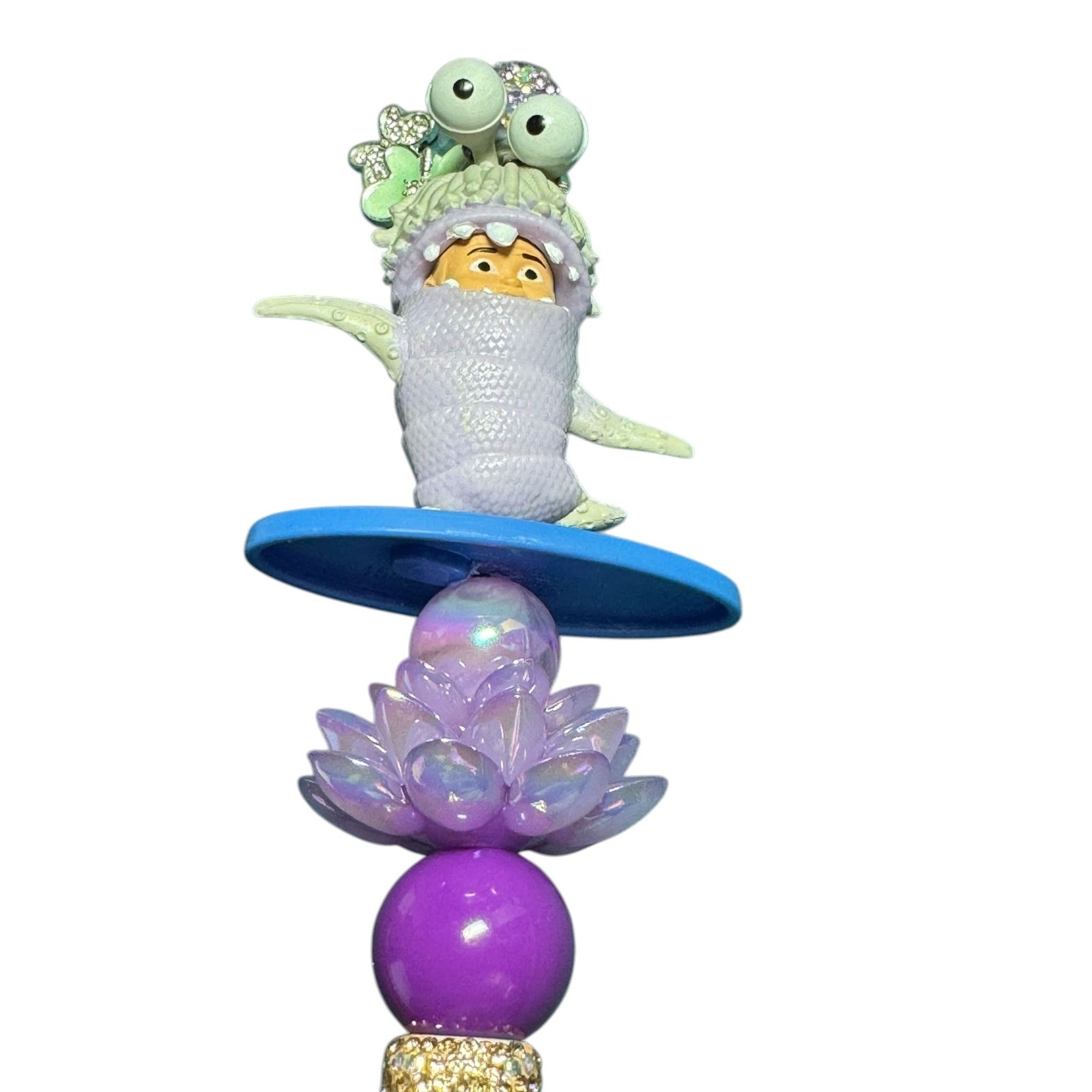 Boo from Monster Inc.-Inspired Decorative Pen with Glitter Handle & 3D Design - Purple & Gold Color