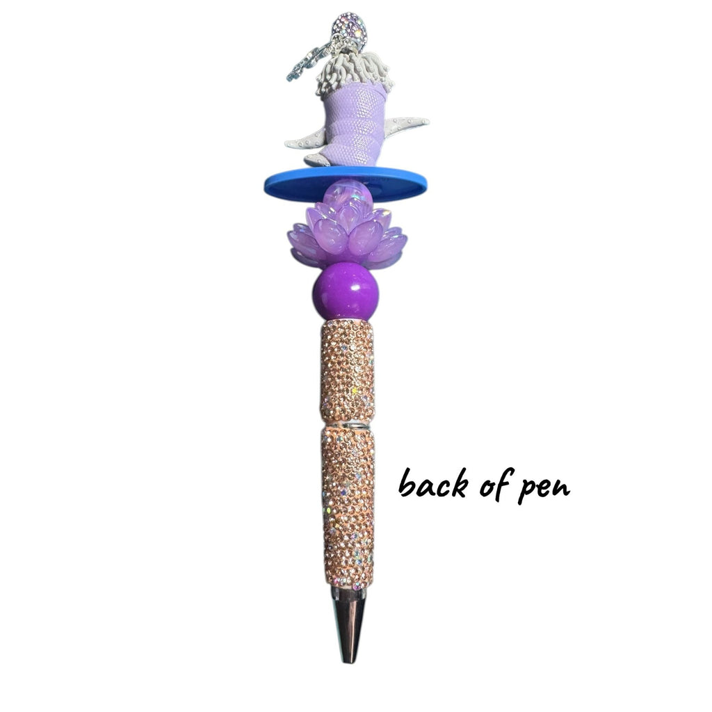 Boo from Monster Inc.-Inspired Decorative Pen with Glitter Handle & 3D Design - Purple & Gold Color