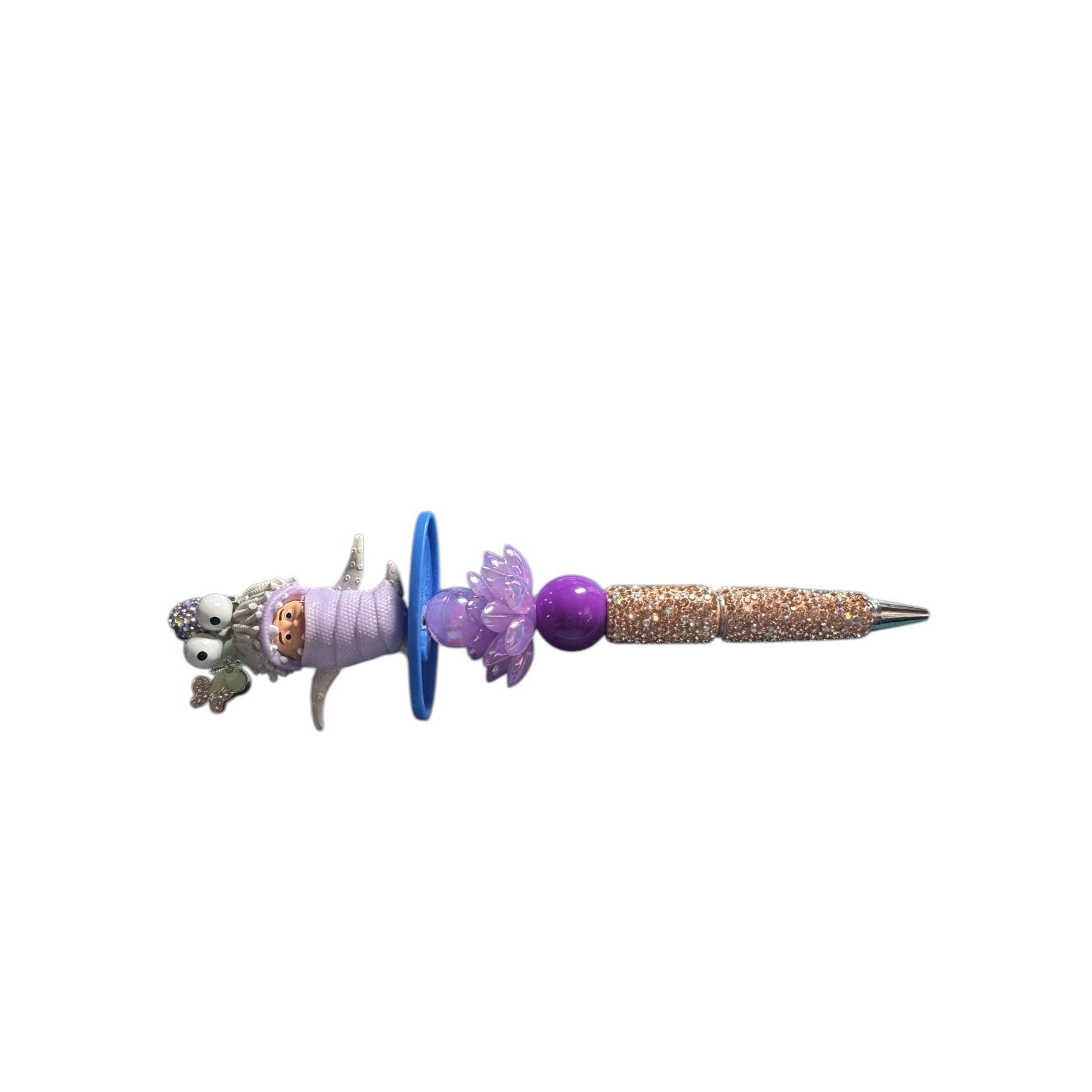 Boo from Monster Inc.-Inspired Decorative Pen with Glitter Handle & 3D Design - Purple & Gold Color