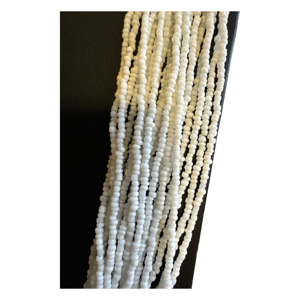 Multistrand White & Brown Beaded Necklace - Statement Jewelry - Handmade Design