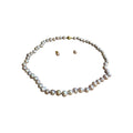 Faux Freshwater Pearl Necklace & Stud Earring Set with Gold-Tone Clasp