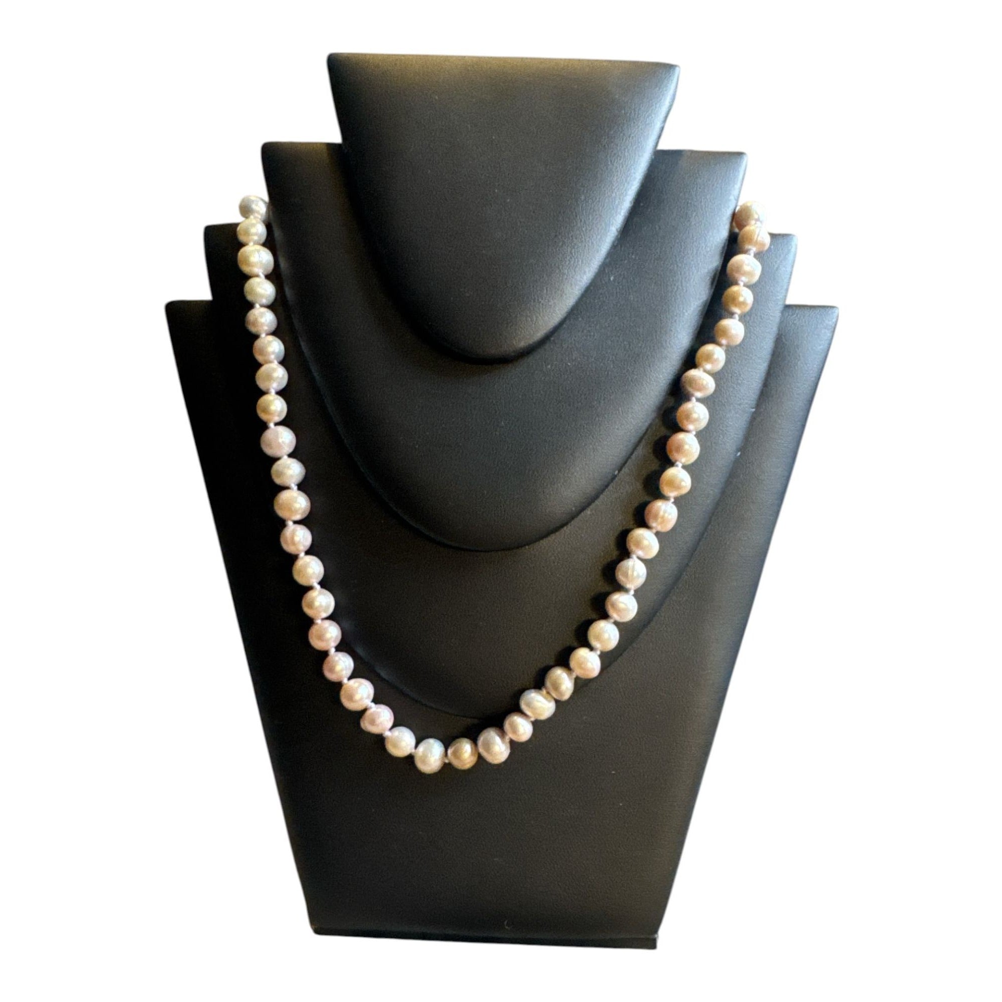 Faux Freshwater Pearl Necklace & Stud Earring Set with Gold-Tone Clasp