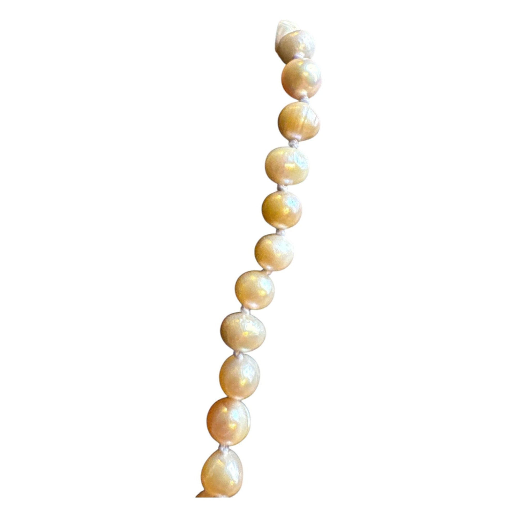Faux Freshwater Pearl Necklace & Stud Earring Set with Gold-Tone Clasp