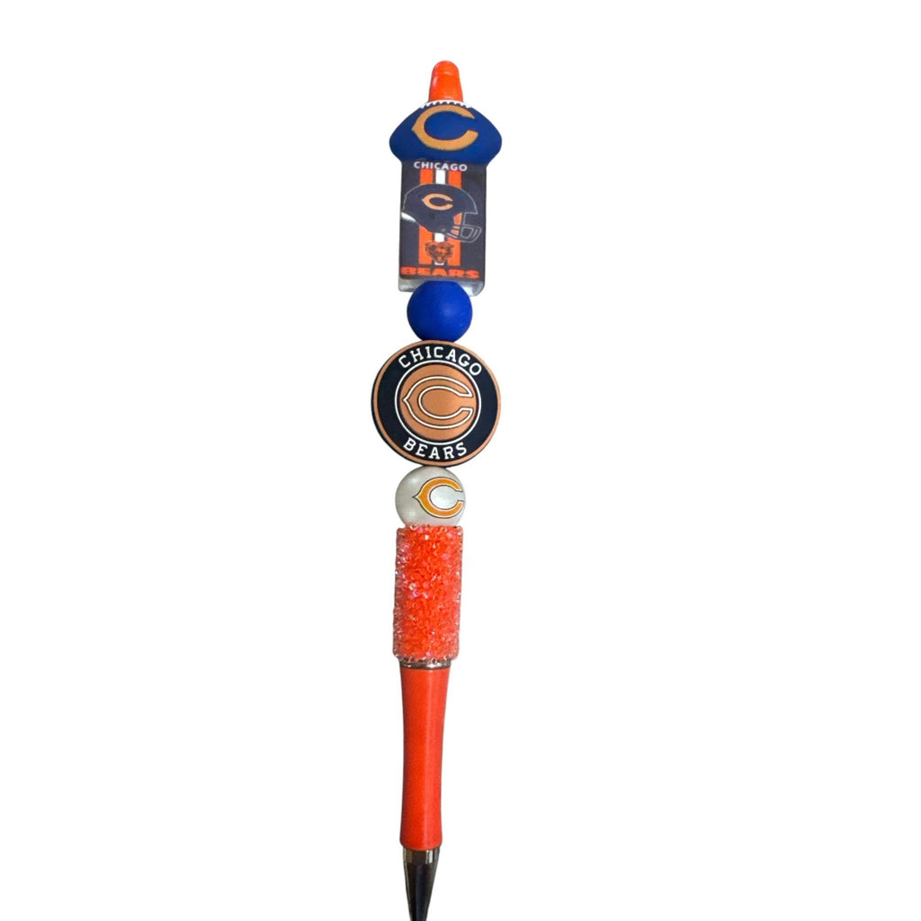 Chicago Bears Decorative Beaded Pen With Team Logo & Colors Office & Gift Item