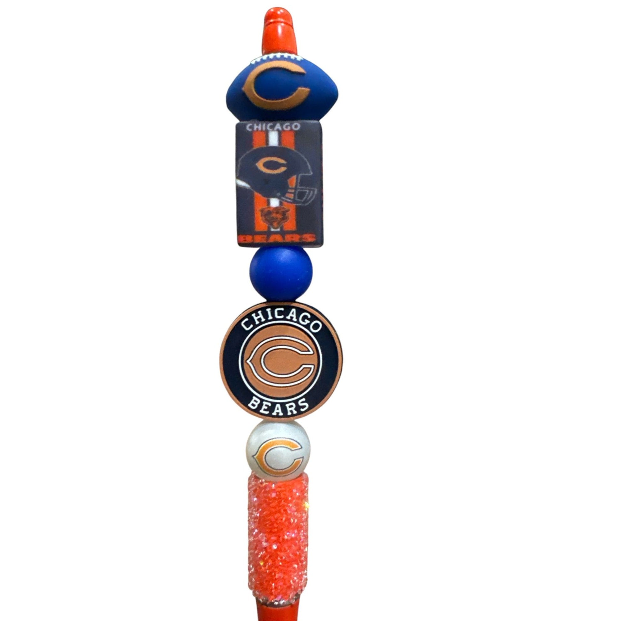 Chicago Bears Decorative Beaded Pen With Team Logo & Colors Office & Gift Item