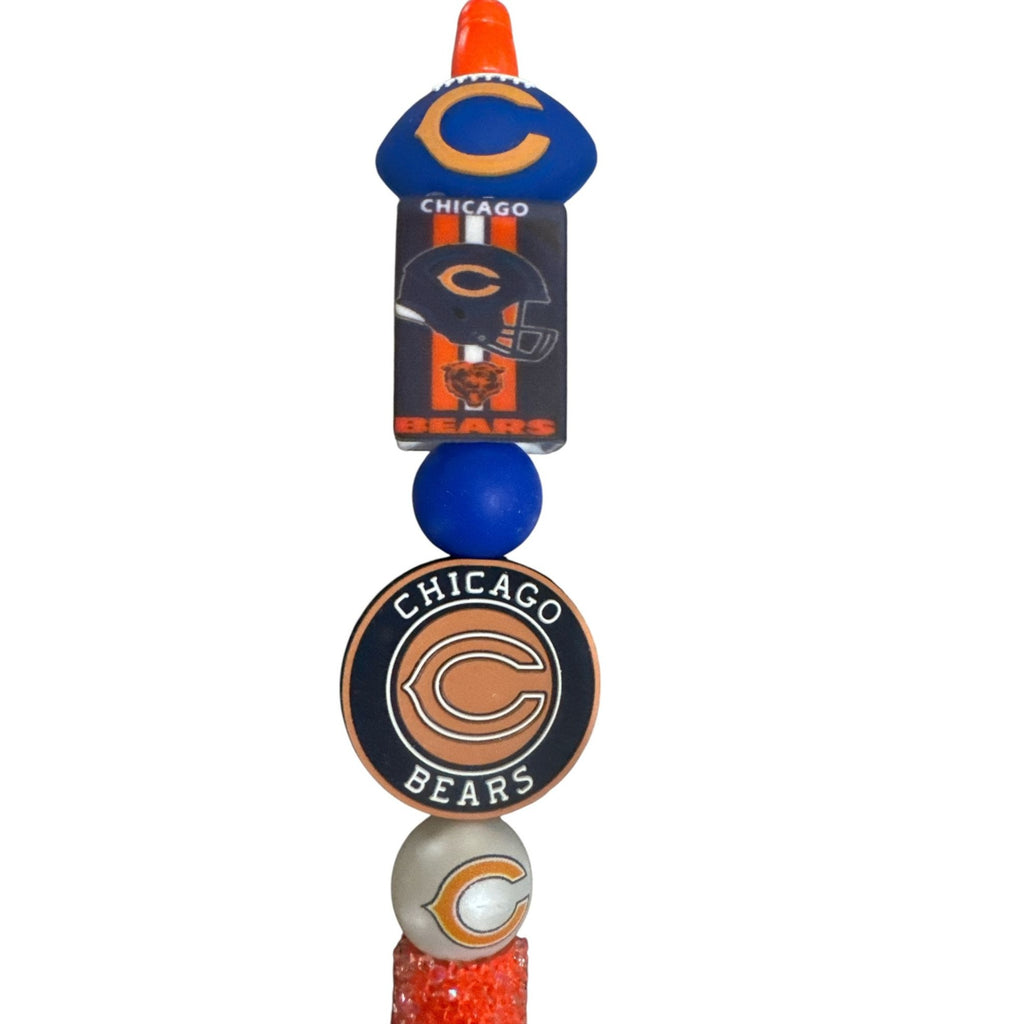 Chicago Bears Decorative Beaded Pen With Team Logo & Colors Office & Gift Item