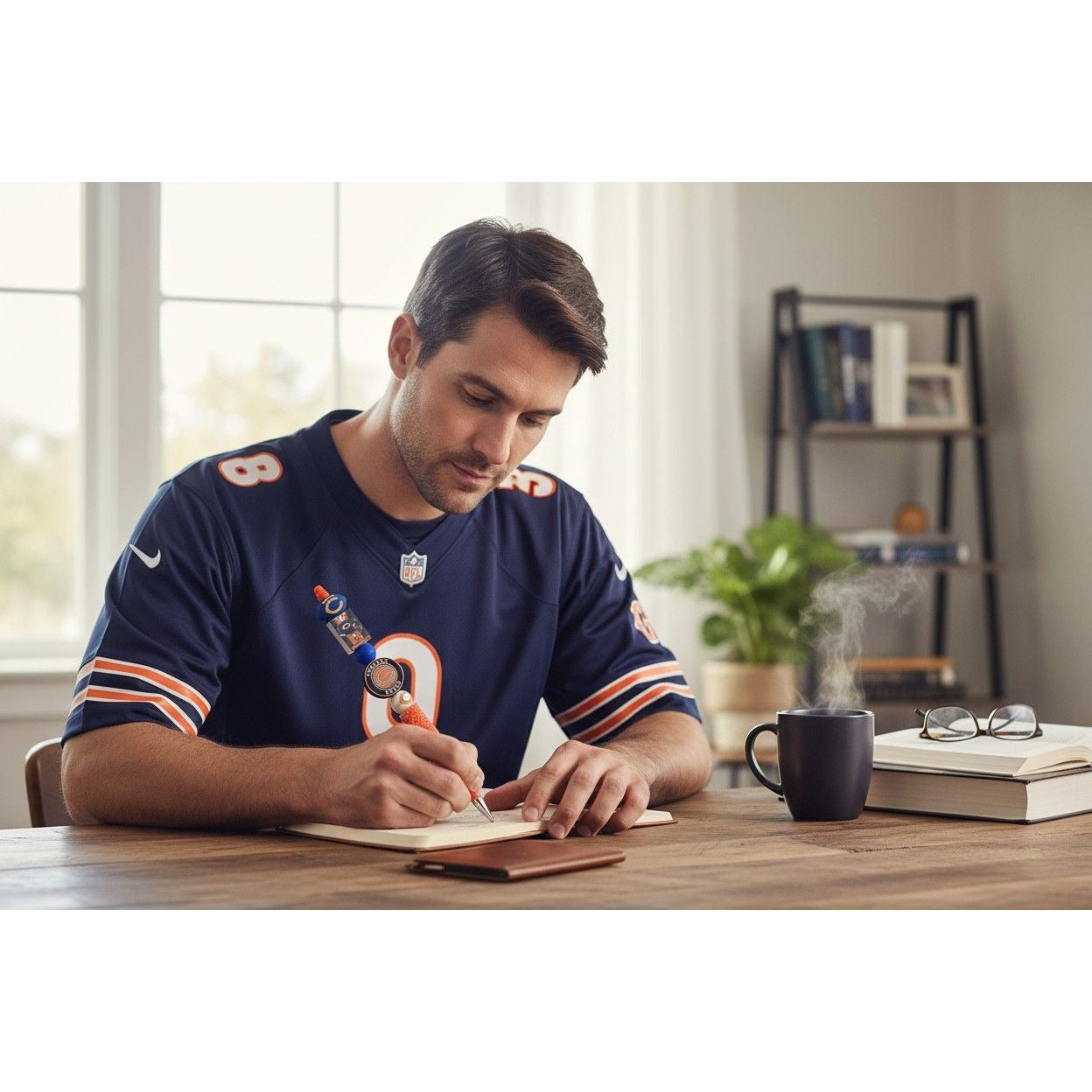 Chicago Bears Decorative Beaded Pen With Team Logo & Colors Office & Gift Item
