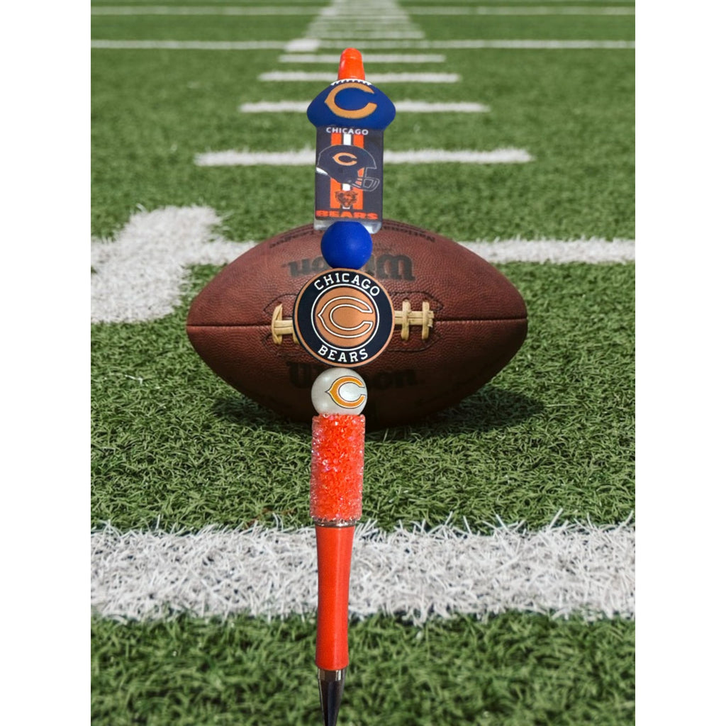 Chicago Bears Decorative Beaded Pen With Team Logo & Colors Office & Gift Item