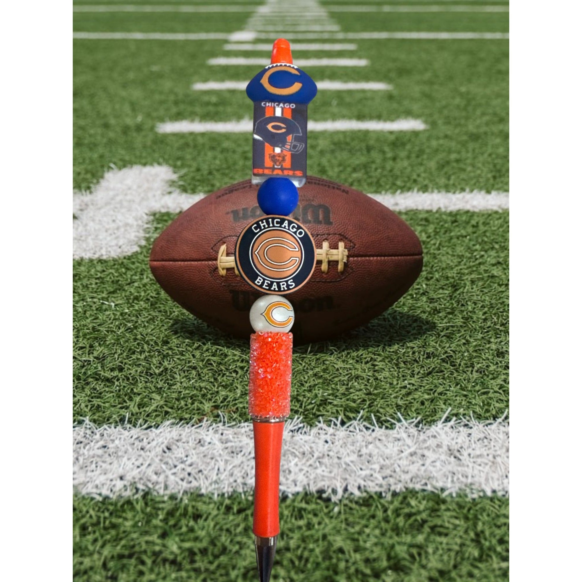 Chicago Bears Decorative Beaded Pen With Team Logo & Colors Office & Gift Item