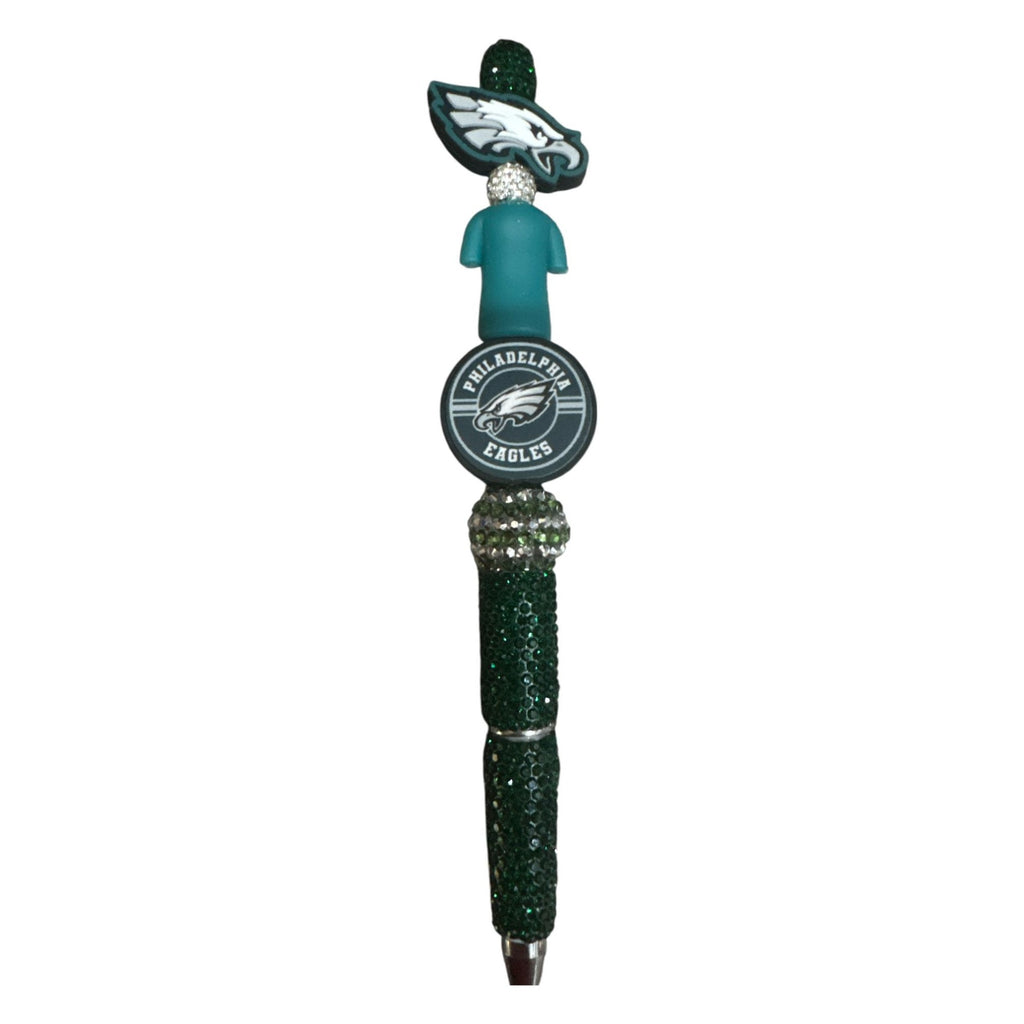 Philadelphia Eagles Bling Pen With Team Logo & Green Rhinestones