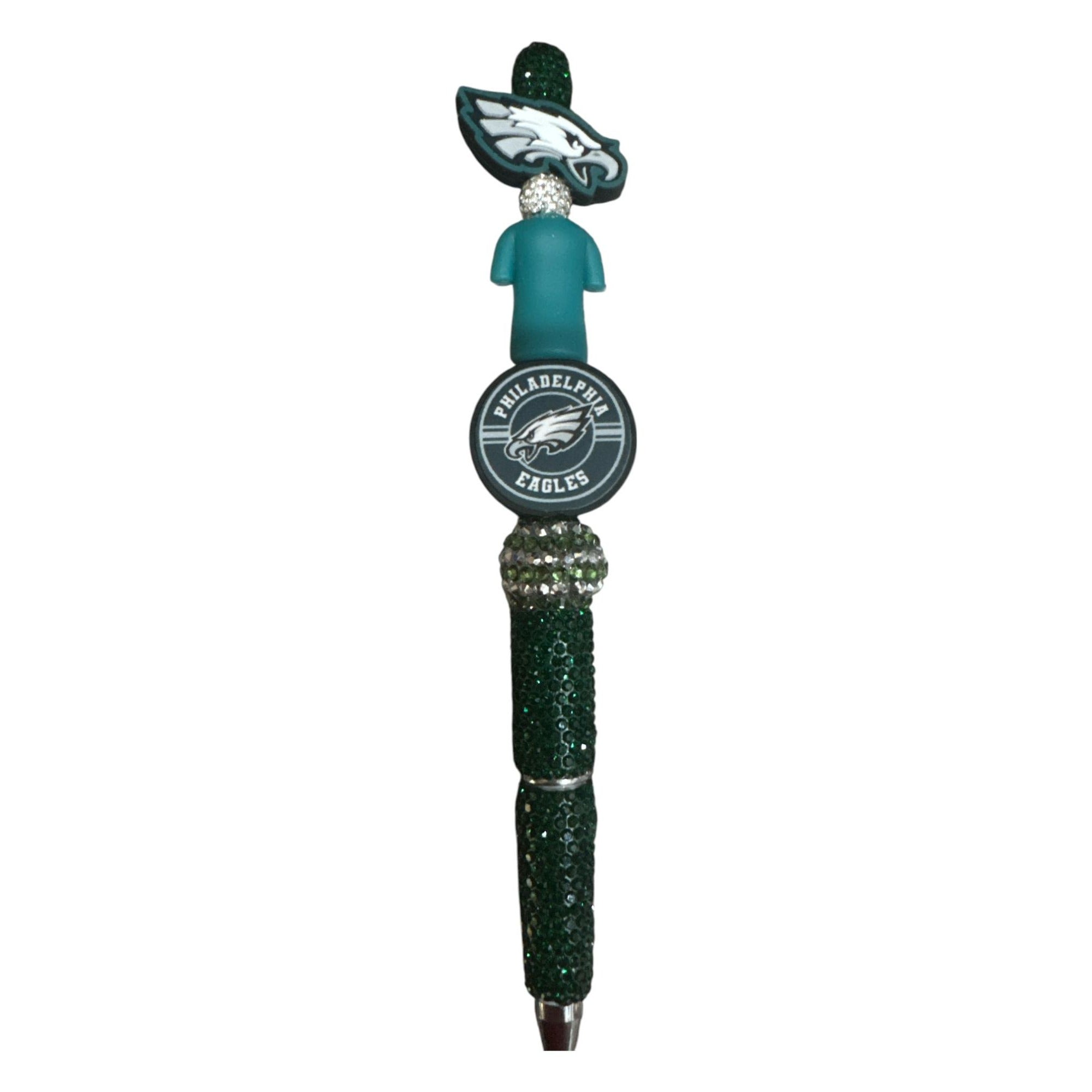 Philadelphia Eagles Bling Pen With Team Logo & Green Rhinestones