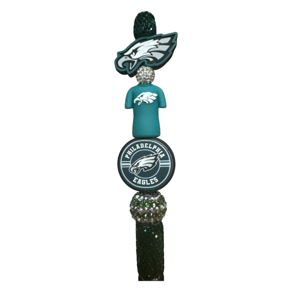 Philadelphia Eagles Bling Pen With Team Logo & Green Rhinestones