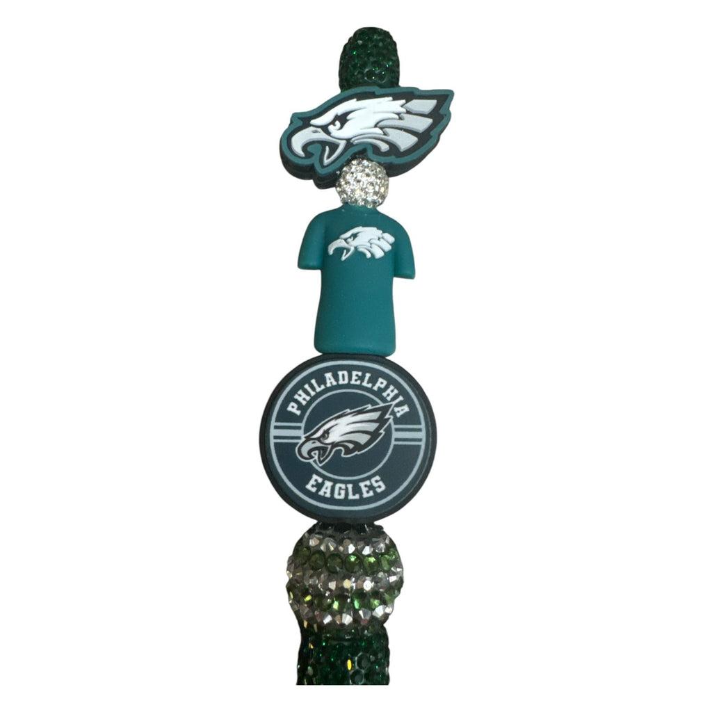 Philadelphia Eagles Bling Pen With Team Logo & Green Rhinestones