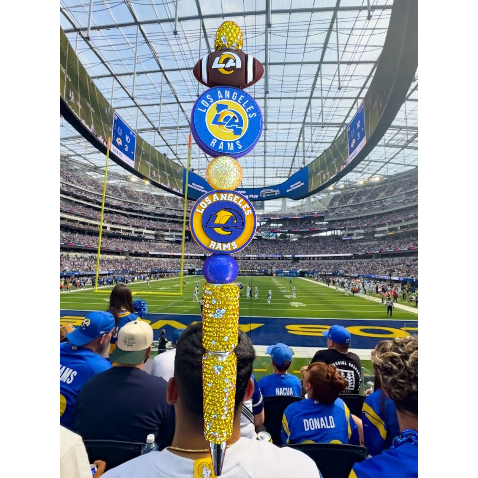Los Angeles Rams Bedazzled Pen With Team Logos & Football Accents