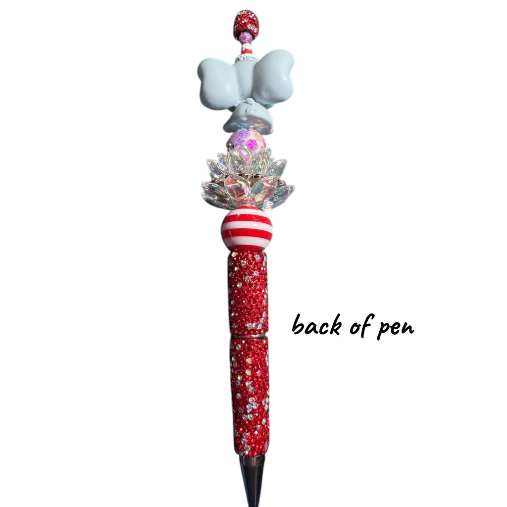 Handcrafted Elephant-Themed Decorative Pen With Red Crystal Accents For Writing & Gifting