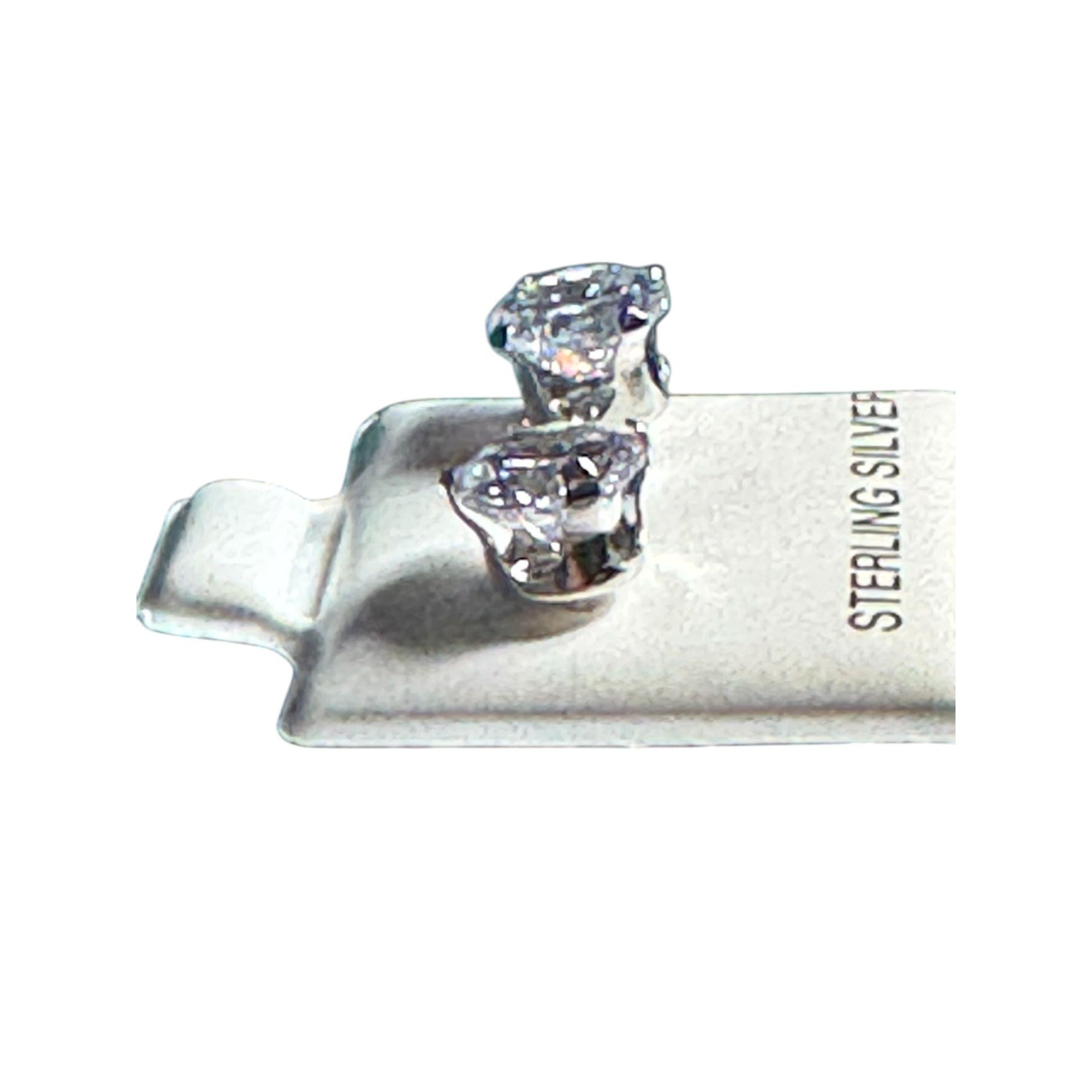 Sterling Silver Round Cubic Zirconia Stud Earrings 6mm Sparkle Jewelry