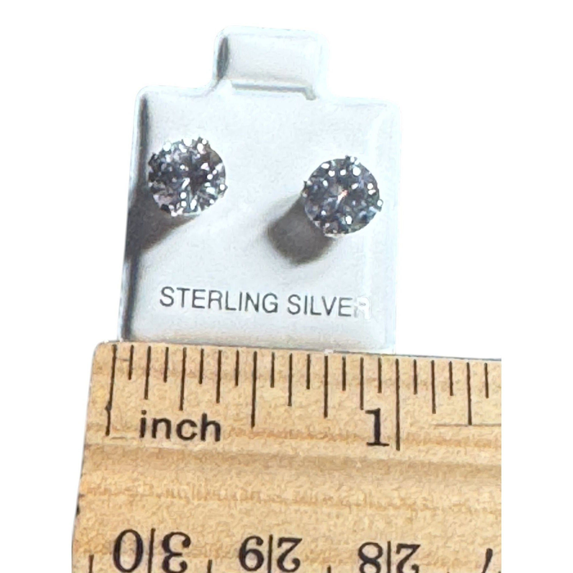 Sterling Silver Round Cubic Zirconia Stud Earrings 6mm Sparkle Jewelry